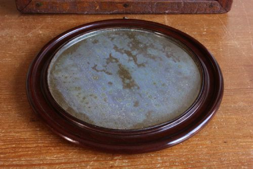 ANTIQUE ROUND WALL MIRROR DECORATIVE WOOD VICTORIAN FOXED MIRROR PLATE - ADDITIONAL PHOTO 12