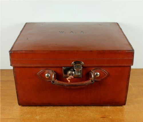ANTIQUE LARGE LEATHER MULTI TOP HAT BOX CASE HATTER SCOTT CO WAA - ADDITIONAL PHOTO 4
