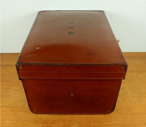ANTIQUE LARGE LEATHER MULTI TOP HAT BOX CASE HATTER SCOTT CO WAA - ADDITIONAL PHOTO 10