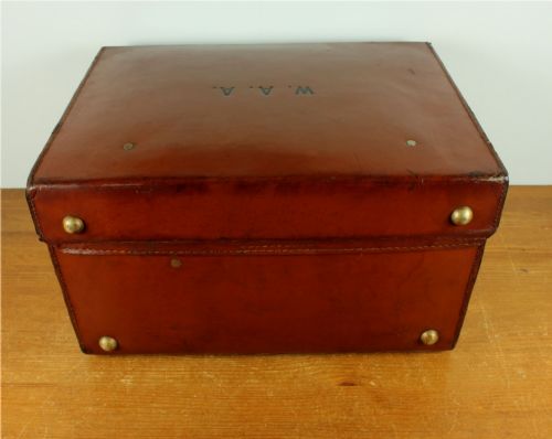 ANTIQUE LARGE LEATHER MULTI TOP HAT BOX CASE HATTER SCOTT CO WAA - ADDITIONAL PHOTO 11