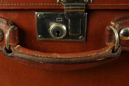 ANTIQUE LARGE LEATHER MULTI TOP HAT BOX CASE HATTER SCOTT CO WAA - ADDITIONAL PHOTO 17