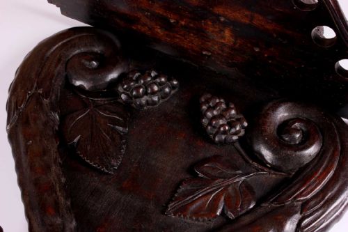 ANTIQUE GROTESQUE FACE WALL SHELF 19TH CENTURY WOOD DEMON PIPE RACK - ADDITIONAL PHOTO 10