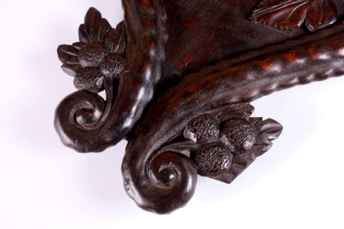 ANTIQUE GROTESQUE FACE WALL SHELF 19TH CENTURY WOOD DEMON PIPE RACK - ADDITIONAL PHOTO 15