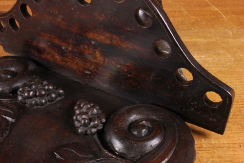 ANTIQUE GROTESQUE FACE WALL SHELF 19TH CENTURY WOOD DEMON PIPE RACK - ADDITIONAL PHOTO 17
