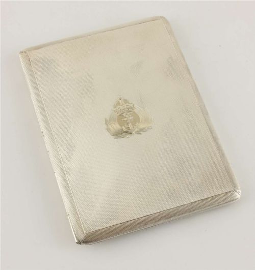 SILVER ROYAL NAVY WW2 CIGARETTE CASE MILITARY SOUTH AFRICAN NAVAL FORCE - ADDITIONAL PHOTO 7