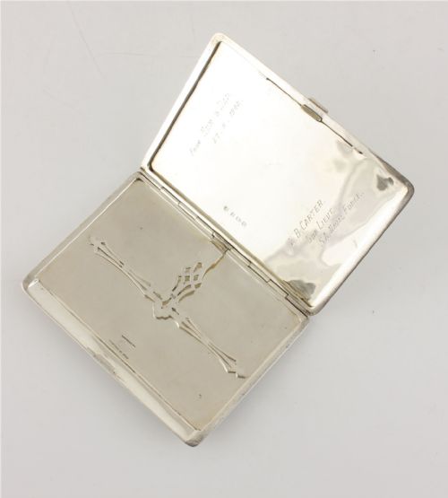 SILVER ROYAL NAVY WW2 CIGARETTE CASE MILITARY SOUTH AFRICAN NAVAL FORCE - ADDITIONAL PHOTO 15