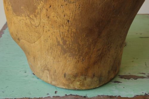 WOOD HEAD FACE HAT BLOCK ANTIQUE FRENCH MILLINERS MANNEQUIN WIG DISPLAY - ADDITIONAL PHOTO 17