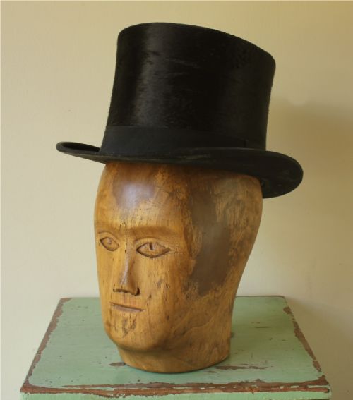 WOOD HEAD FACE HAT BLOCK ANTIQUE FRENCH MILLINERS MANNEQUIN WIG DISPLAY - ADDITIONAL PHOTO 23