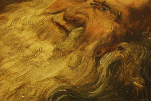 ANTIQUE BEARDED GENTLEMAN OIL PAINTING OLD MAN BEARD PORTRAIT 1913 - ADDITIONAL PHOTO 15