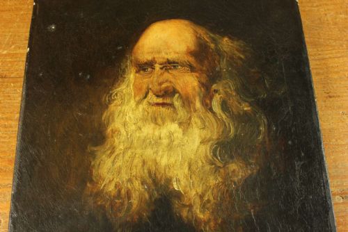 ANTIQUE BEARDED GENTLEMAN OIL PAINTING OLD MAN BEARD PORTRAIT 1913 - ADDITIONAL PHOTO 19