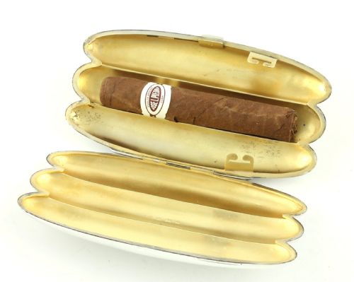 SILVER CIGAR CASE 3 CIGARS TUBE POCKET HUMIDOR ZIMMERMAN 1903 - ADDITIONAL PHOTO 8