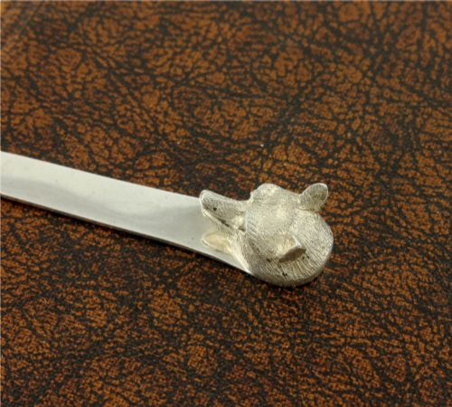 ANTIQUE ASPREY FOX HEAD SILVER LETTER OPENER PAPER KNIFE PAGE TURNER - ADDITIONAL PHOTO 9