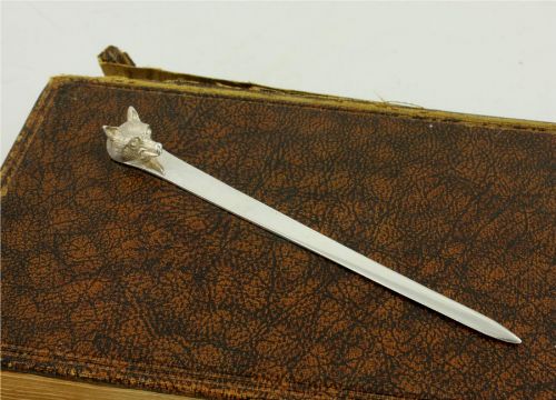 ANTIQUE ASPREY FOX HEAD SILVER LETTER OPENER PAPER KNIFE PAGE TURNER - ADDITIONAL PHOTO 11