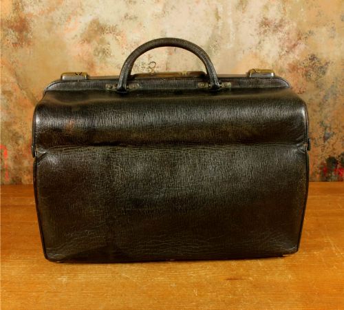 LUXURY ANTIQUE LEATHER GLADSTONE VANITY CASE VINTAGE MAKEUP BAG PARIS - ADDITIONAL PHOTO 1