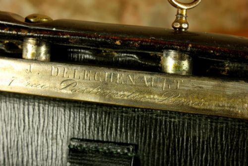 LUXURY ANTIQUE LEATHER GLADSTONE VANITY CASE VINTAGE MAKEUP BAG PARIS - ADDITIONAL PHOTO 3