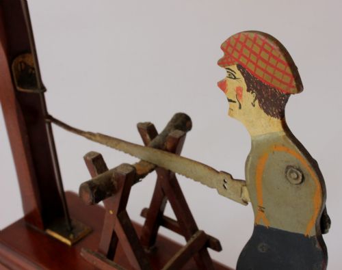 FOLK ART WOOD CUTTER WHIRLIGIG HAND MADE WIND TOY SAWING MAN 1932 - ADDITIONAL PHOTO 6