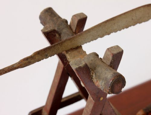 FOLK ART WOOD CUTTER WHIRLIGIG HAND MADE WIND TOY SAWING MAN 1932 - ADDITIONAL PHOTO 11