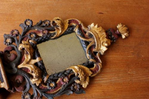 ITALIAN RELIQUARY MIRROR RELIGIOUS SACRED FLAMING HEART MIRROR C1800 - ADDITIONAL PHOTO 7