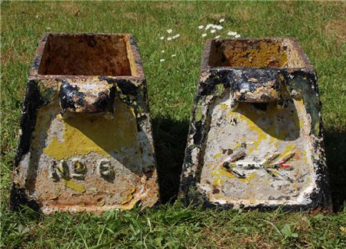 TWO CAST IRON WEYMOUTH DORCHESTER GOLF CLUB HOLE MARKERS PLANTERS C1893 - ADDITIONAL PHOTO 5