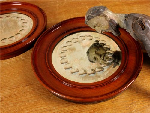 PAIR VICTORIAN SORCERER'S MIRRORS ANTIQUE ROUND CONVEX WITCH'S MIRROR - ADDITIONAL PHOTO 5