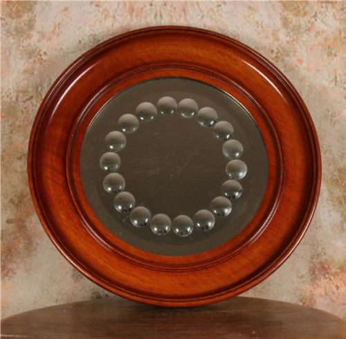 PAIR VICTORIAN SORCERER'S MIRRORS ANTIQUE ROUND CONVEX WITCH'S MIRROR - ADDITIONAL PHOTO 7