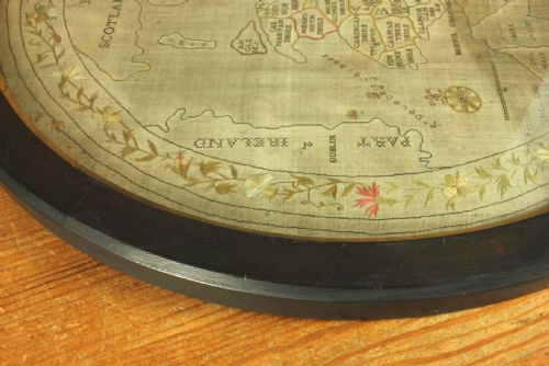 GEORGIAN NEEDLEWORK MAP ENGLAND WALES EMBROIDERED SAMPLER 1796 - ADDITIONAL PHOTO 15