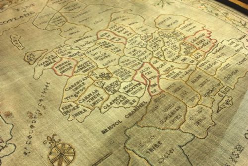 GEORGIAN NEEDLEWORK MAP ENGLAND WALES EMBROIDERED SAMPLER 1796 - ADDITIONAL PHOTO 16