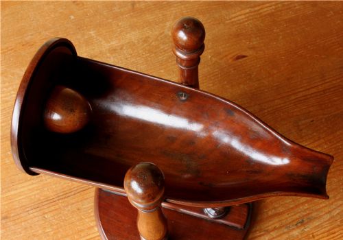 MAHOGANY CHAMPAGNE POURER CRADLE REGENCY WOODEN BOTTLE HOLDER C1820 - ADDITIONAL PHOTO 7