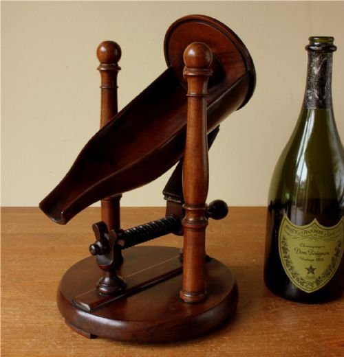 MAHOGANY CHAMPAGNE POURER CRADLE REGENCY WOODEN BOTTLE HOLDER C1820 - ADDITIONAL PHOTO 10