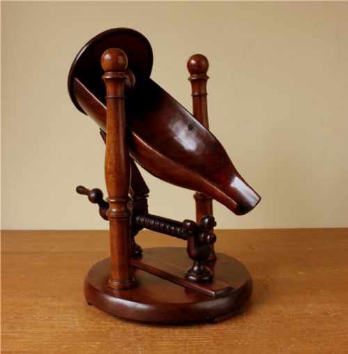 MAHOGANY CHAMPAGNE POURER CRADLE REGENCY WOODEN BOTTLE HOLDER C1820 - ADDITIONAL PHOTO 13