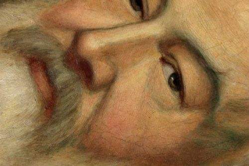 BEARDED VICTORIAN GENTLEMAN OIL PAINTING GILT GESSO FRAMED MAN PORTRAIT - ADDITIONAL PHOTO 4