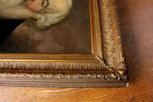 BEARDED VICTORIAN GENTLEMAN OIL PAINTING GILT GESSO FRAMED MAN PORTRAIT - ADDITIONAL PHOTO 10