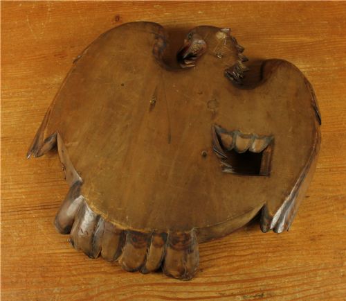 ANTIQUE EAGLE WALL MIRROR BLACK FOREST WOOD CARVED BIRD OF PREY MIRROR - ADDITIONAL PHOTO 6