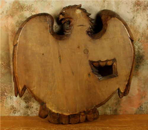 ANTIQUE EAGLE WALL MIRROR BLACK FOREST WOOD CARVED BIRD OF PREY MIRROR - ADDITIONAL PHOTO 17