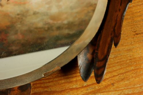 ANTIQUE EAGLE WALL MIRROR BLACK FOREST WOOD CARVED BIRD OF PREY MIRROR - ADDITIONAL PHOTO 19