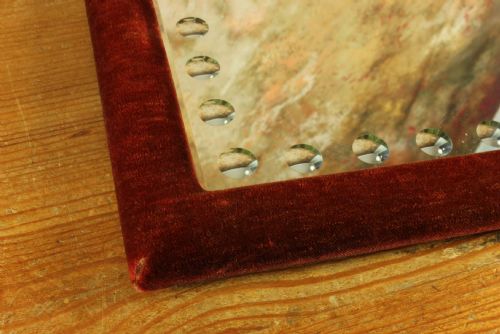 VICTORIAN SORCERER'S MIRROR ANTIQUE VELVET MULTI CONVEX WALL MIRROR - ADDITIONAL PHOTO 8