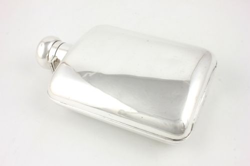 ANTIQUE SILVER PLATE X LARGE LOCKING HIP SPIRIT FLASK J DIXON 1 14 PT - ADDITIONAL PHOTO 7