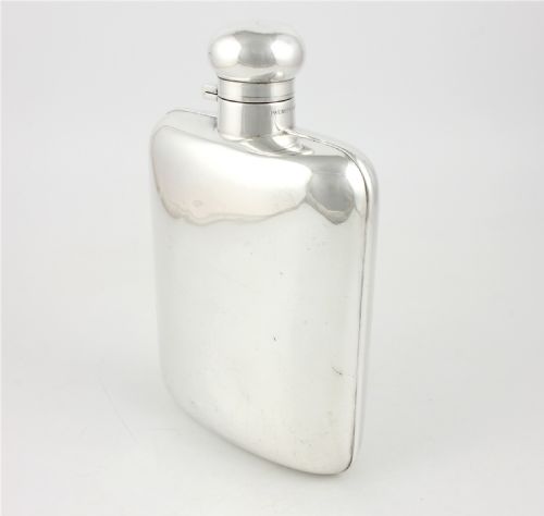 ANTIQUE SILVER PLATE X LARGE LOCKING HIP SPIRIT FLASK J DIXON 1 14 PT - ADDITIONAL PHOTO 9
