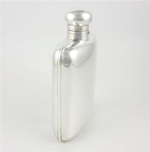 ANTIQUE SILVER PLATE X LARGE LOCKING HIP SPIRIT FLASK J DIXON 1 14 PT - ADDITIONAL PHOTO 11