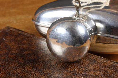 ANTIQUE SILVER PLATE X LARGE LOCKING HIP SPIRIT FLASK J DIXON 1 14 PT - ADDITIONAL PHOTO 15