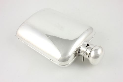 ANTIQUE SILVER PLATE X LARGE LOCKING HIP SPIRIT FLASK J DIXON 1 14 PT - ADDITIONAL PHOTO 18