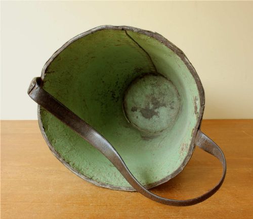 GEORGIAN LEATHER FIRE BUCKET COPPER STUDDED WASTE PAPER BASKET C1800 - ADDITIONAL PHOTO 6