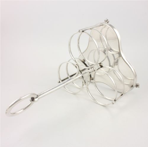 VICTORIAN SILVER PLATE THREE WINE BOTTLE HOLDER CARRIER THOMAS BRADBURY - ADDITIONAL PHOTO 10
