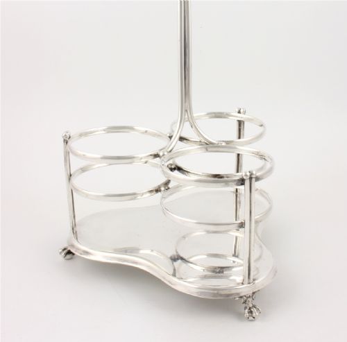 VICTORIAN SILVER PLATE THREE WINE BOTTLE HOLDER CARRIER THOMAS BRADBURY - ADDITIONAL PHOTO 12