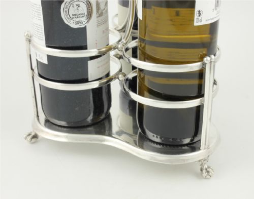 VICTORIAN SILVER PLATE THREE WINE BOTTLE HOLDER CARRIER THOMAS BRADBURY - ADDITIONAL PHOTO 13