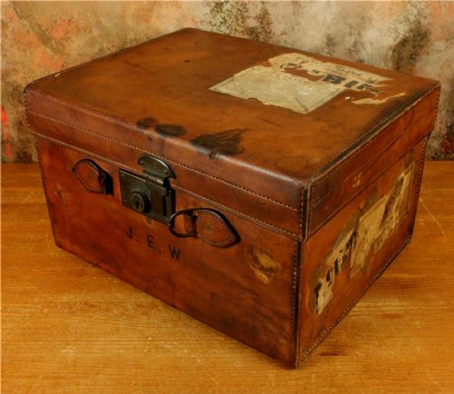 ANTIQUE LEATHER MULTI TOP HAT BOX LINCOLN BENNETT STORAGE CASE JEW - ADDITIONAL PHOTO 7