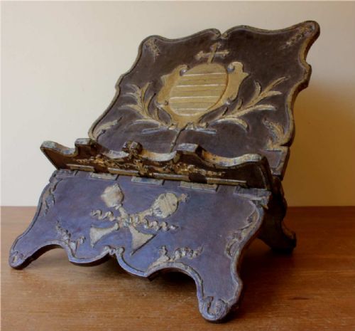 FRENCH BISHOP'S MISSAL STAND 18TH CENTURY RELIGIOUS FOLDING BIBLE REST