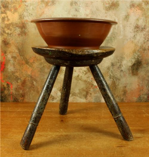 ANTIQUE WELSH MILKING STOOL CHEESE TOP COUNTRY FURNITURE - ADDITIONAL PHOTO 4