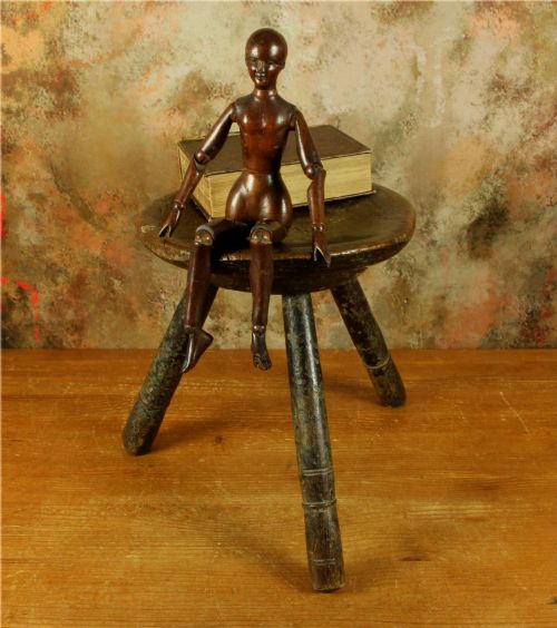 ANTIQUE WELSH MILKING STOOL CHEESE TOP COUNTRY FURNITURE - ADDITIONAL PHOTO 7