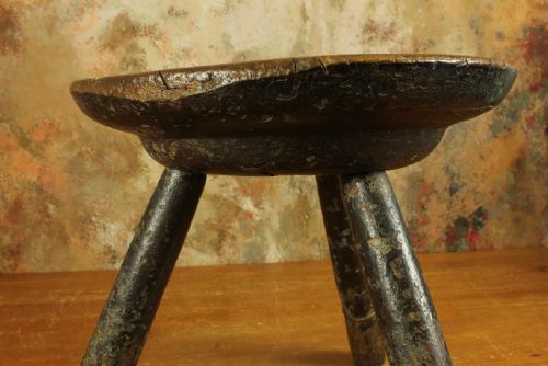 ANTIQUE WELSH MILKING STOOL CHEESE TOP COUNTRY FURNITURE - ADDITIONAL PHOTO 12